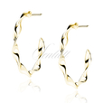 Silver (925) gold-plated earrings - twisted circles