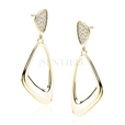 Silver (925) gold-plated elegant earrings with white zirconias