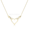 Silver (925) gold-plated necklace - heart and infinities with white zirconias