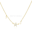 Silver (925) gold-plated necklace - stars with zirconia