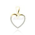 Silver (925) gold-plated pendant heart with white zirconias