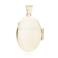 Silver (925) gold-plated polished pendant - oval shaped locket