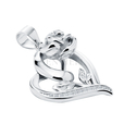 Silver (925) heart pendant with rose and white zirconias