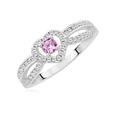 Silver (925) heart ring with pink zirconia