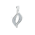 Silver (925) impressive pendant with white zirconias