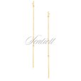 Silver (925) long, gold plated earrings