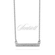 Silver (925) necklace - rectangle pendant with zirconia