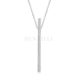 Silver (925) necklace - rectangle with zirconia