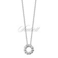 Silver (925) necklace with round pendant and zirconia
