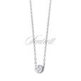 Silver (925) necklace with round white zirconia pendant