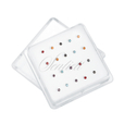 Silver (925) nose stud earrings with zirconia in a box - varied colours