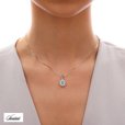 Silver (925) pendant aquamarine colored zirconia