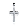 Silver (925) pendant cross with two rows of zirconia