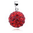 Silver (925) pendant disco 12mm ball red