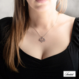 Silver (925) pendant - heart with rose gold-plated infinity and zirconias