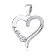 Silver (925) pendant - love, heart with zirconia