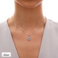 Silver (925) pendant sapphire colored zirconia