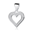 Silver (925) pendant white zirconia - heart