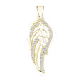 Silver (925) pendant with zirconia - wing gold-plated