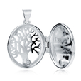 Silver (925) polished pendant - round locket