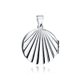 Silver (925) polished pendant - seashell locket