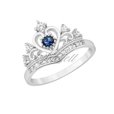 Silver (925) ring - crown with zirconia