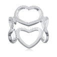 Silver (925) ring with hearts white zirconia