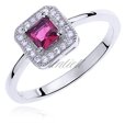 Silver (925) ring with ruby zirconia & white zirconia