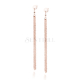 Silver (925) rose gold-plated earrings - circle with chains