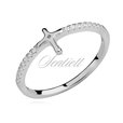 Silver (925) subtle ring with zirconia - cross