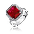 Silver fashionable (925) ring with ruby colored zirconia