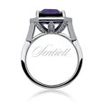 Silver fashionable (925) ring with sapphire colored zirconia