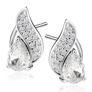 Silver (925) earrings with white zirconia