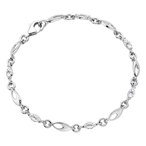 Silver (925) bracelet with white zirconia