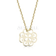 Silver (925) necklace with open-work pendant, gold-plated