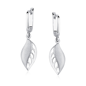 Silver (925) elegant earrings - leafs