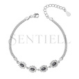 Silver (925) fashionable bracelet with black zirconias