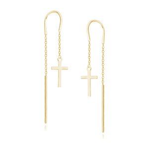 Silver (925) gold-plated earrings - crosses