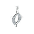 Silver (925) impressive pendant with white zirconias