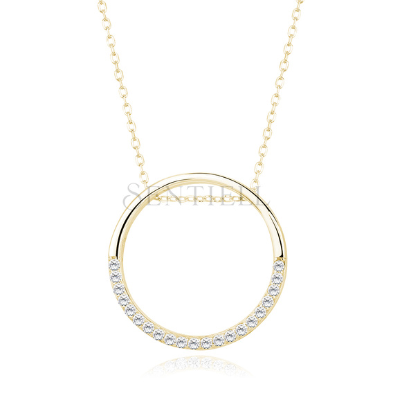 Silver (925) necklace - cirlce with zirconia