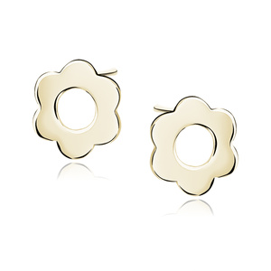 Silver (925) earrings celebrity, gold - plated flowers