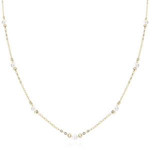 Silver (925) gold-plated choker with pearls