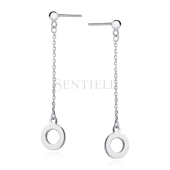 Silver (925) earrings - hanging circles