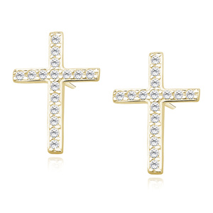 Silver (925) earrings with zirconia - crosses