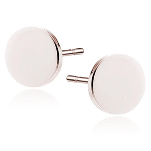 Silver (925) earrings - rose gold-plated circles