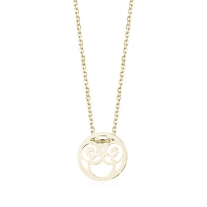 Silver (925) necklace - openwork circle, gold-plated