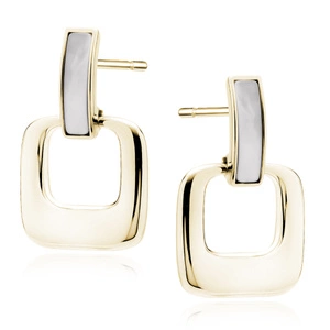 Silver (925) gold-plated earrings with Nacre