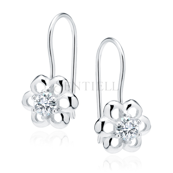 Silver (925) Earrings white colored zirconia