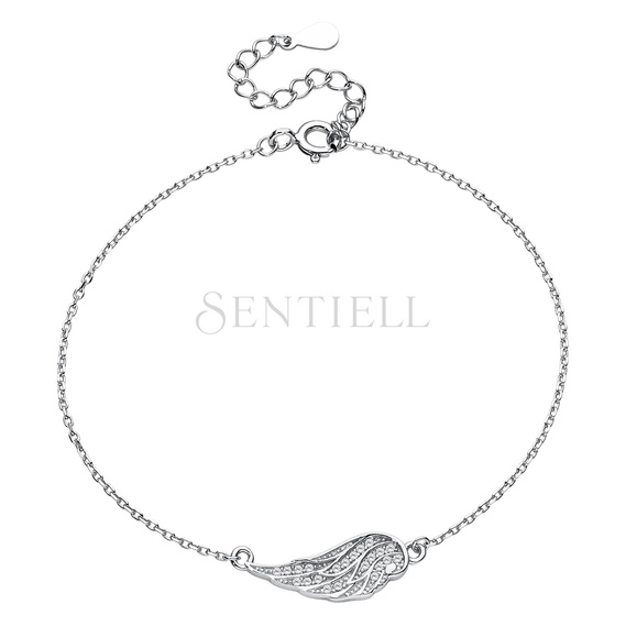 Silver (925) bracelet - wing with zirconia