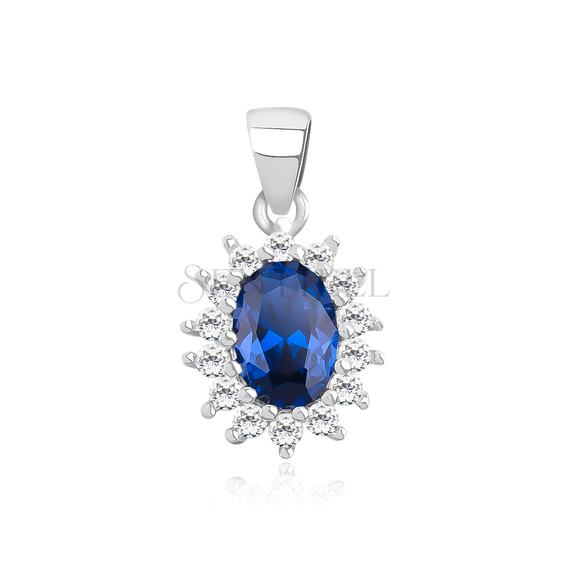 Silver (925) elegant pendant with sapphire zirconia